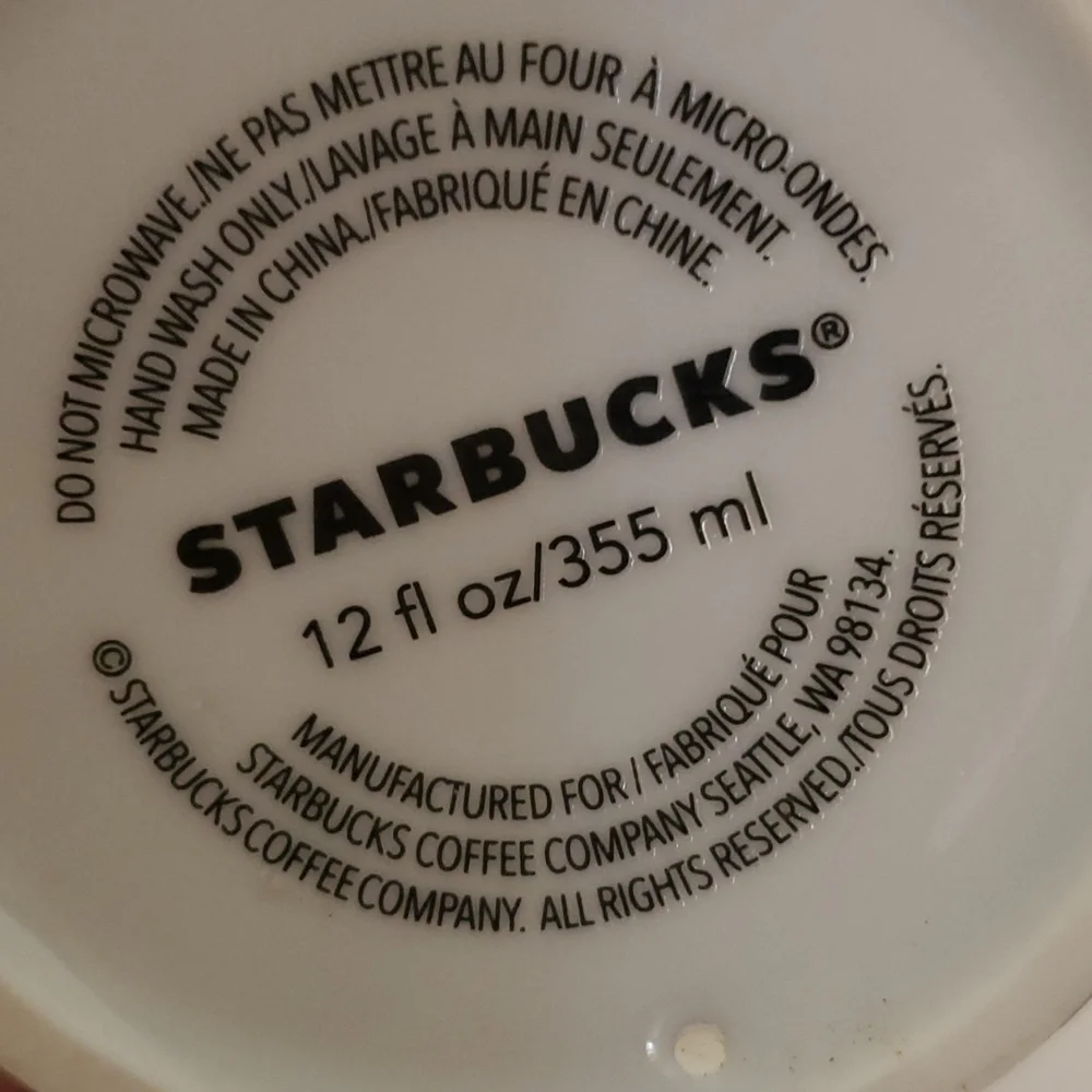 STARBUCKS 2019 VALENTINE'S HEARTS PURPLE RED CERAMIC 12 OZ TUMBLER